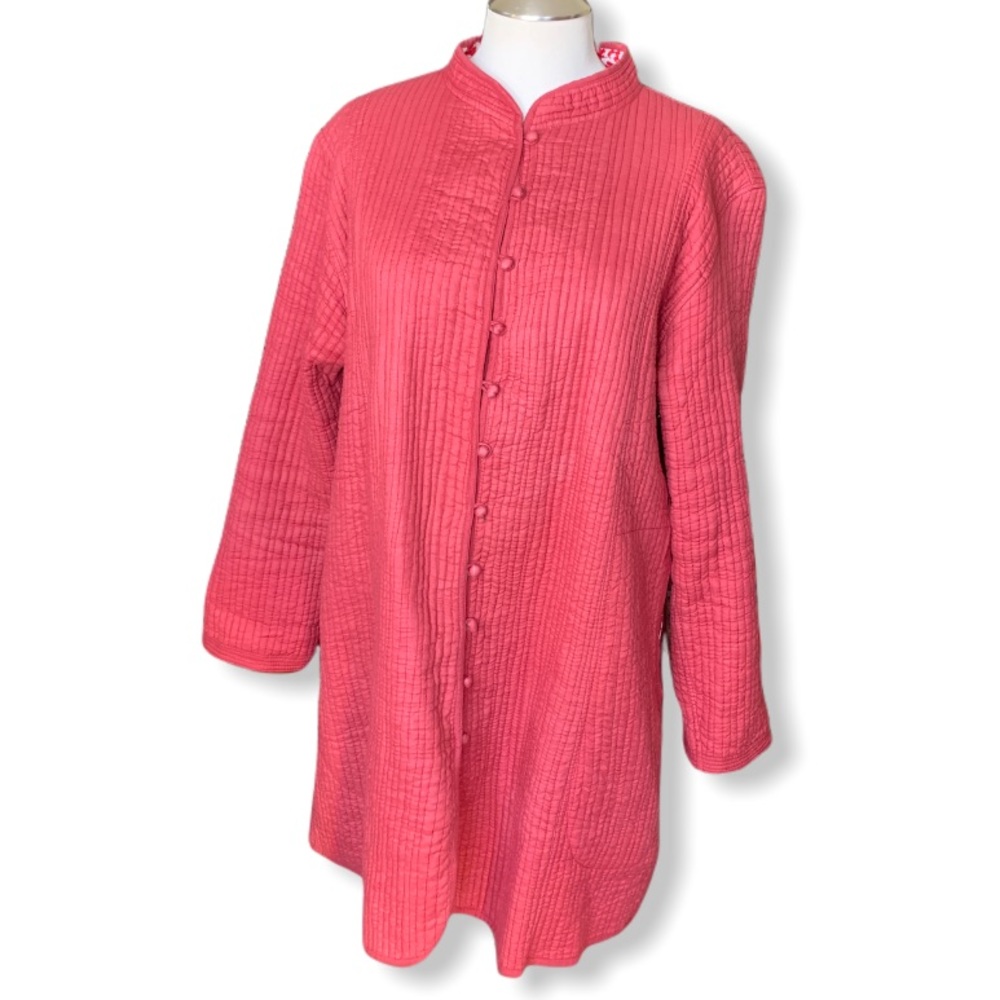 Raspberry Colored Tunic Jacket Size Xl - image 1